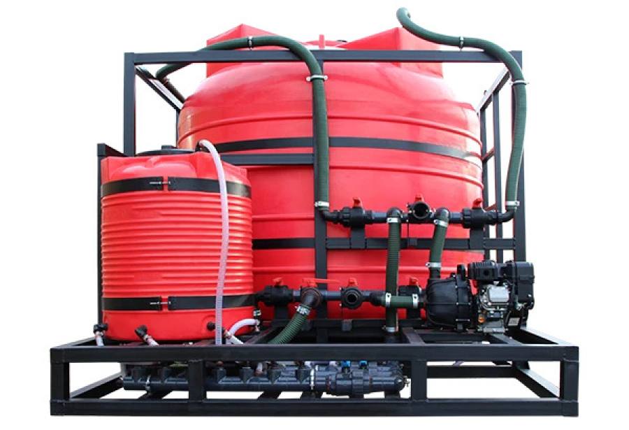 Мобильный растворный узел VERT 2*6000Т red, миксер пластик 300 л.