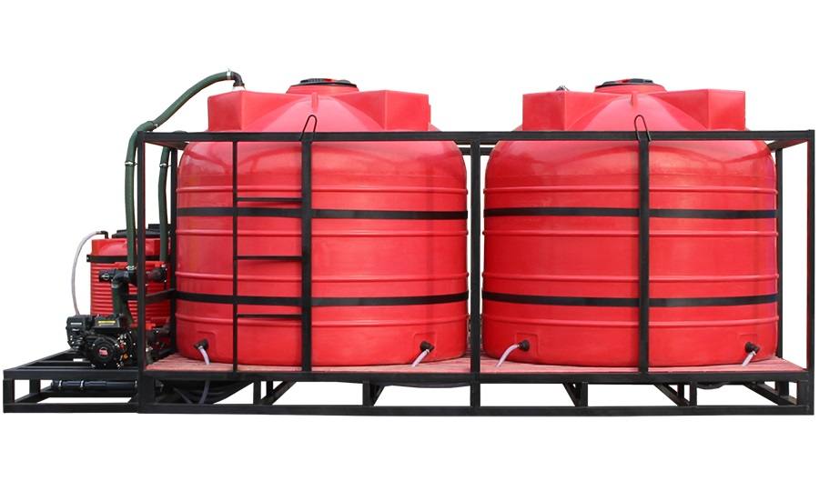 Мобильный растворный узел VERT 2*4500Т red, миксер пластик 300 л.