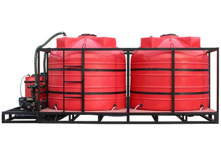 Мобильный растворный узел VERT 2*5500Т red, миксер пластик 300 л.